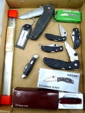Swiss army knife key with key chain, Maxam lock back knife, and other folding/pocket knives and