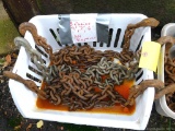 Three chains, five grab hooks and one slip hook. Seller notes 9' , 7' , 6' and no repairs.