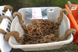 Two 3/8'' chains, seller notes 13' and 12'.