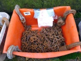 Two 5/16'' chains, seller notes 13' and 18.5', no repairs.
