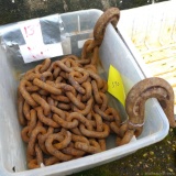 13 feet of 1/2'' chain, no repairs but one of the grab hooks in bent.