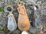 McKissick four ton snatch block, plus two other snatch blocks. Largest is 11''