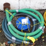Two water pump suction hoses approx 2 1/4'' OD, one with a strainer. Coils are about 2 1/2'' across,