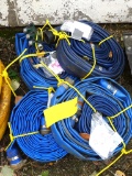 Four coils, water pump pressure hose totaling nearly 200'. When laid flat hose widths are 1 1/2'', 2