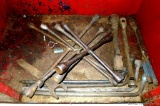 No shipping. Tire irons including four 'plus' style, four classic tire irons; tongs and 3/4