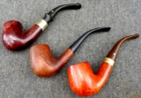 Three imported briar smoking pipes in good to very good condition.