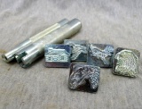 Craftool Co. 3D leather stamps including #8366 deer, #8345 trout, #8806 duck, #8344 eagle head,