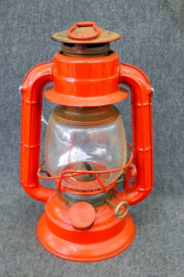 Dietz No. 50 little red lantern stands 9" without wire handle.