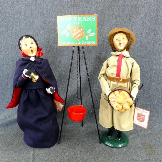 Two Byer's Choice The Carolers dolls incl The Salvation Army doll with bell, Salvation Army doll