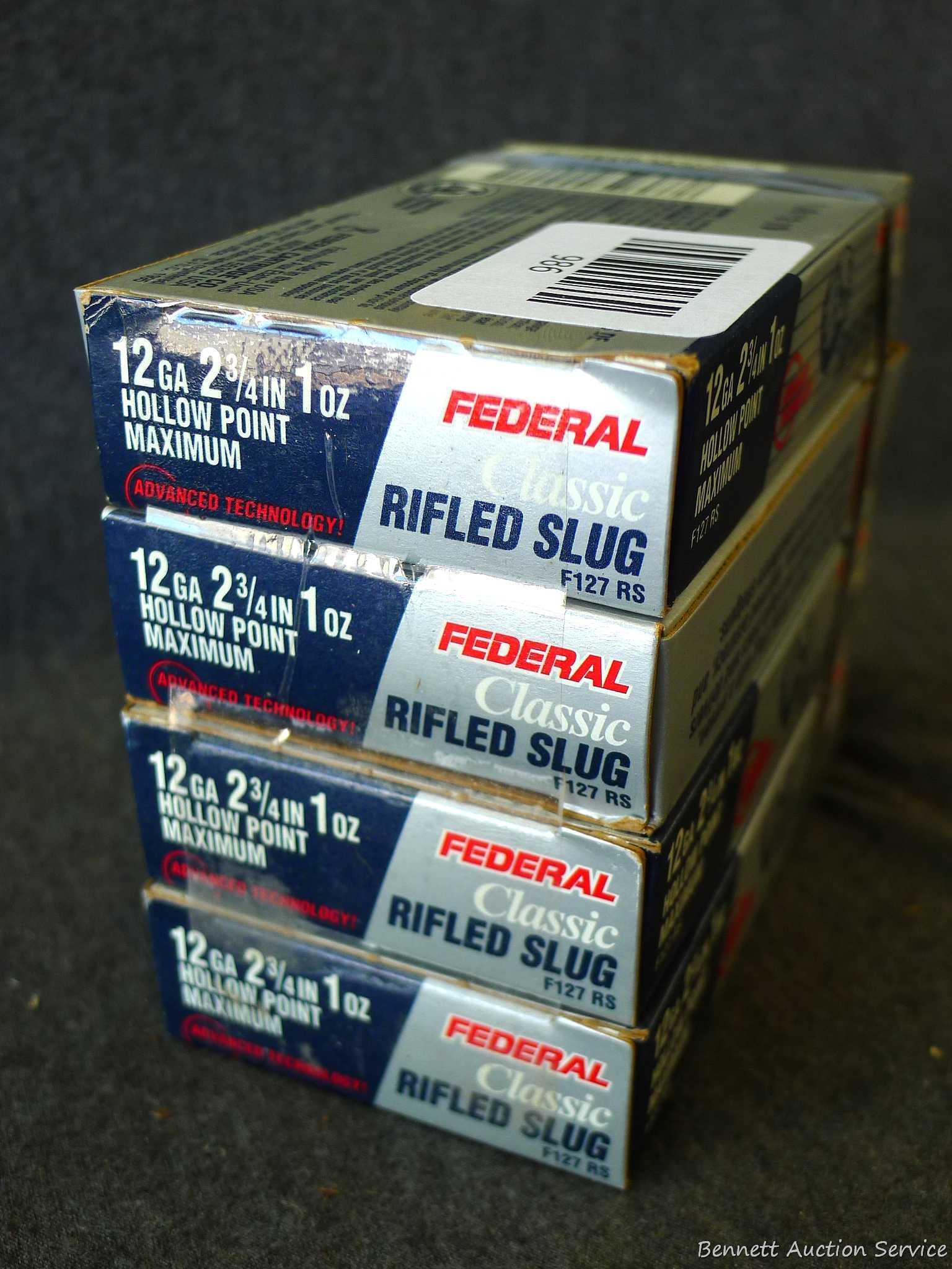 Federal Rifle Slug 20 rounds of Federal 12 gauge 1 oz rifled slugs | Proxibid
