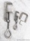 Large and small animal trap setting clamps with U-shaped pieces. Smaller opens to nearly 2-1/4