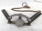 Oneida Newhouse ATC No. 4 cast pan double long spring animal trap is over 1-1/2' long. Cast pan has