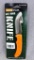 NIP AccuSharp gut hook hunting knife with sheath. Knife about 9