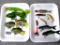Nine soft bodied fishing lures up to 6