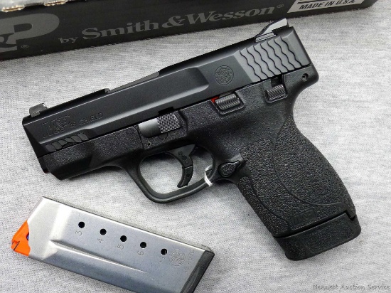 Smith & Wesson M&P 45 Shield pistol in .45 ACP is in excellent condition and is notably slim. 3-1/4"