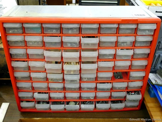 20" wide organizer drawer unit is 16" high and approx. 6" deep. Comes with contents including