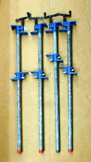 Four 3' long Rockler pipe clamps. Looks like 3/4" pipe.