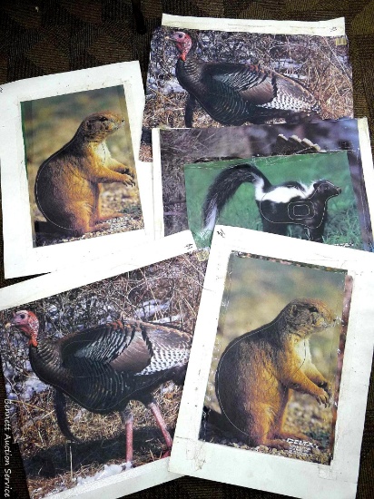 Five animal targets incl turkeys, ground hogs, skunk. Larger ones about 24" x 26". May want to put