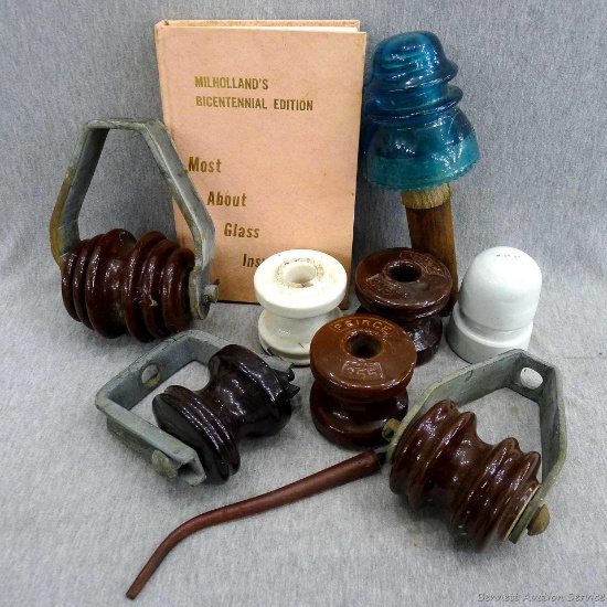 Blue Hemingray and other insulators; collector's book.