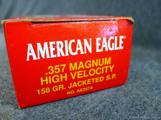 50 rounds of American Eagle .357 Magnum high velocity 158 grain JSP ammunition
