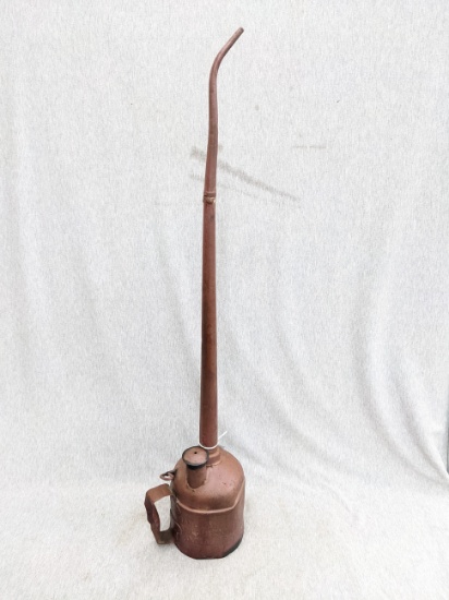 Soo Line Railroad long neck steam engine oiler/oil can is marked Handlan St. Louis USA. Nearly 22"