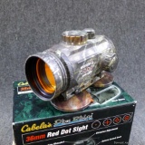 Cabela's Pine Ridge 36mm multi-reticle red dot sight with box and manual. Works and gets nice and