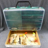Plano Boatbox Tournament Series fishing tackle box comes with eight spinner lures up to around 6