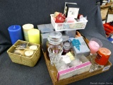 Party Lite and other candles, holders, battery operated candles, more. Most new.