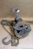 1 ton Yale & Towne Screw Gear Block hoist, Seller notes it has a 25:1 ratio, with over 36' chain and