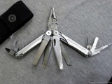 Leatherman Wave+ multitool with nylon sheath. Both pieces are in good condition. Multitool is about