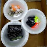 8 Lindy No-Snag slip sinker / banana shaped sinker, 8 Beacon Rod & Bobber light sticks for fishing