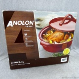 Analon Vesta 2.5 qt covered stoneware casserole dish is new. Great for soup this winter.