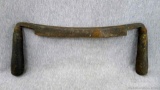 10'' draw knife with original wooden handle and end caps. Measures 16'' wide overall