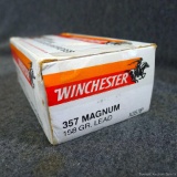50 rounds of Winchester .357 Magnum 158 grain semi wadcutter ammunition