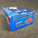 50 rounds of PPU 10mm Auto 180 grain JHP ammunition