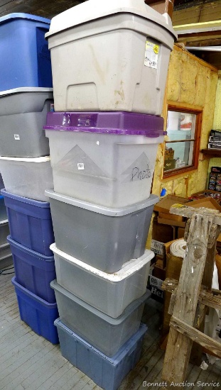 Six storage totes up to 23" wide.