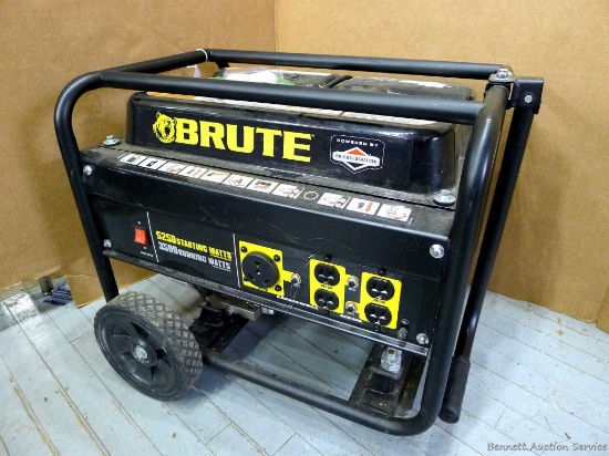 Brute generator has a 196 cc Briggs & Stratton engine is in good condition. Measures about 22" x 24"