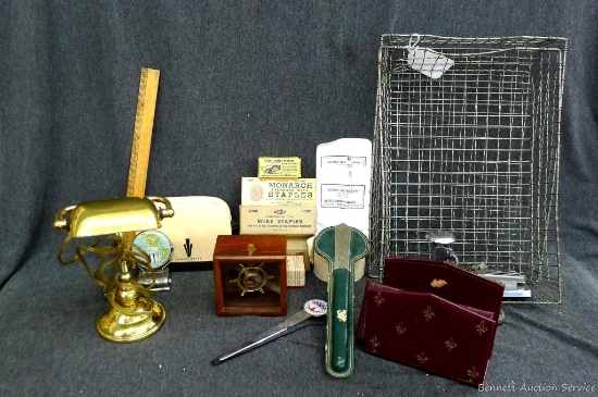 Classic office lot includes, paper organizers, 7'' desk lamp, a cool toaster note holder, Germany
