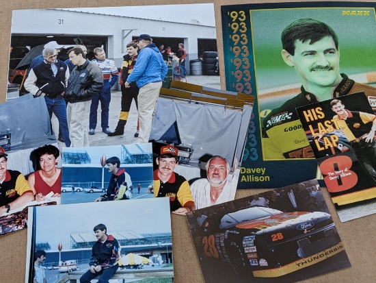 Personal fan pics with now-deceased Davey Allison, plus a tract and some casual photos. Backs read