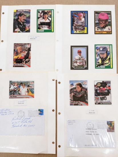 Nascar racing cards signed autographed by Bobby Hillin, L.D. Ottinger, Felix Sabates, Jimmy Means,