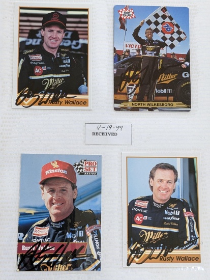 Rusty Wallace signed autographed Nascar cards