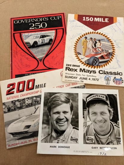 Programs from WI State Fair Speedway incl 1971 and 1972 with cover signatures, presumably by