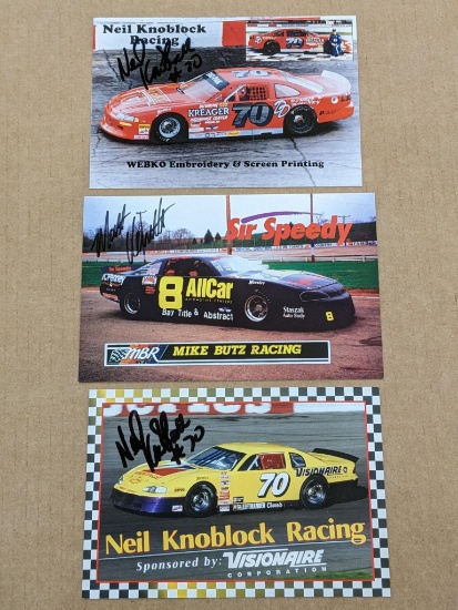 Nascar promotional cards signed autographed by Matt Kenseth of Cambridge, WI and Neil Knoblock of