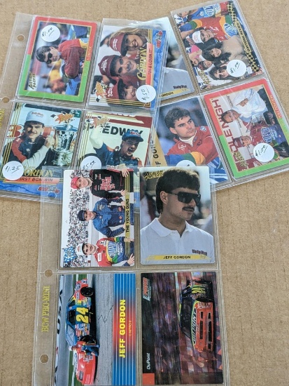 Twelve Jeff Gordon Nascar racing cards from back when he still had milk on his chin