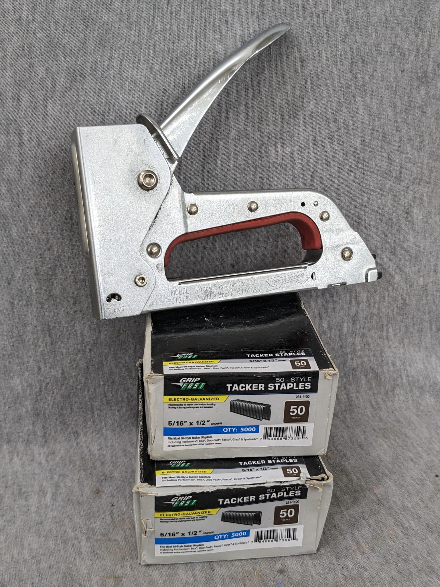 Arrow Model JT27 stapler, plus full and mostly Proxibid