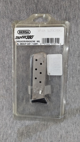 Bersa .380 cal ACP pistol magazine, 7 rounds. Check it out and see if it fits your gun. Measures
