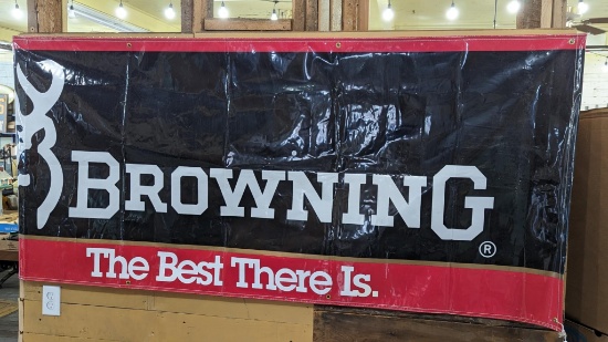 Browning 95"x 38" banner. The banner is in good condition with a little scuffing on the front