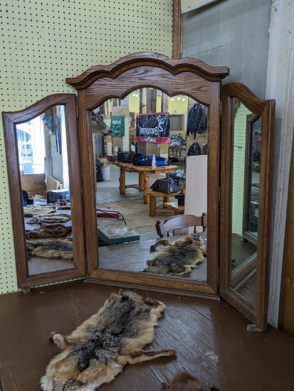 Tri-fold mirror would be nice on your dresser. About 45" tall, with a 27" center piece and wings