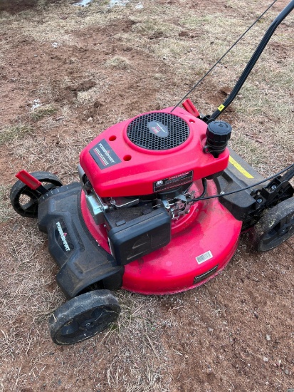 Power Start push lawn mower; 161cc engine; engine turns over; not tested.
