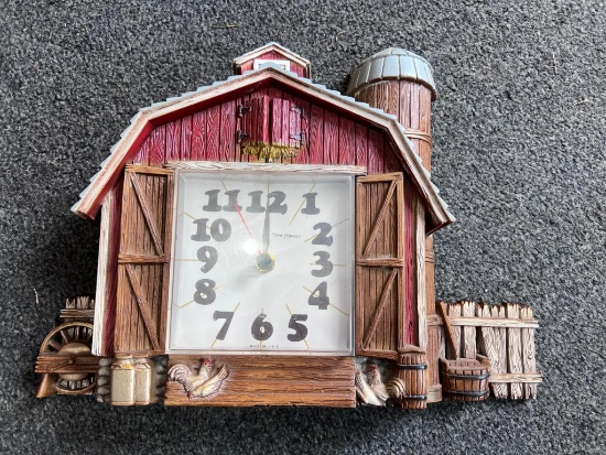 Farm themed battery operated clock; takes 1 C Battery